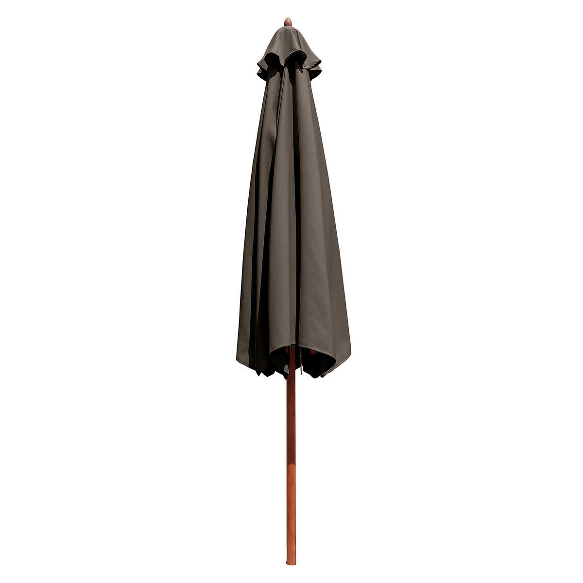 SONNENSCHIRM - Eukalyptus massiv / Polyester - Taupe, Holz/Textil (250/250cm) - home24