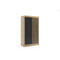 KLEIDERSCHRANK VILAN mit Lamel/LED - 120 cm - Eichefarben|Eiche Wotan - Eichefarben/Eiche Wotan, Holzwerkstoff (120/215/61cm) - ALTDECOR