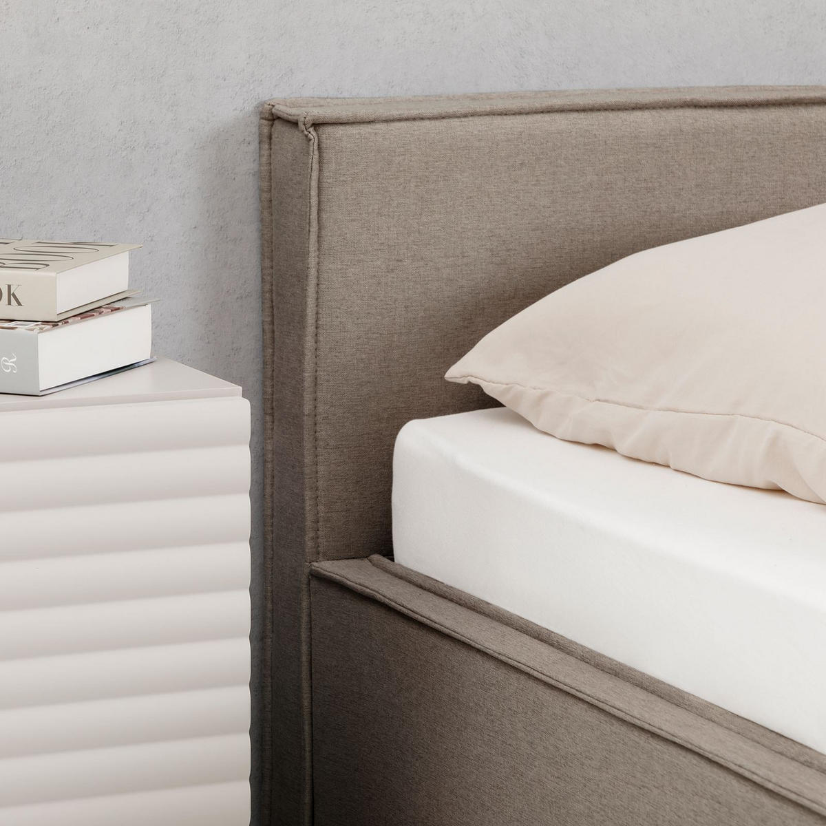 POLSTERBETT PESARO 160x200 cm greige - Greige, Textil (160/200cm) - IDIMEX