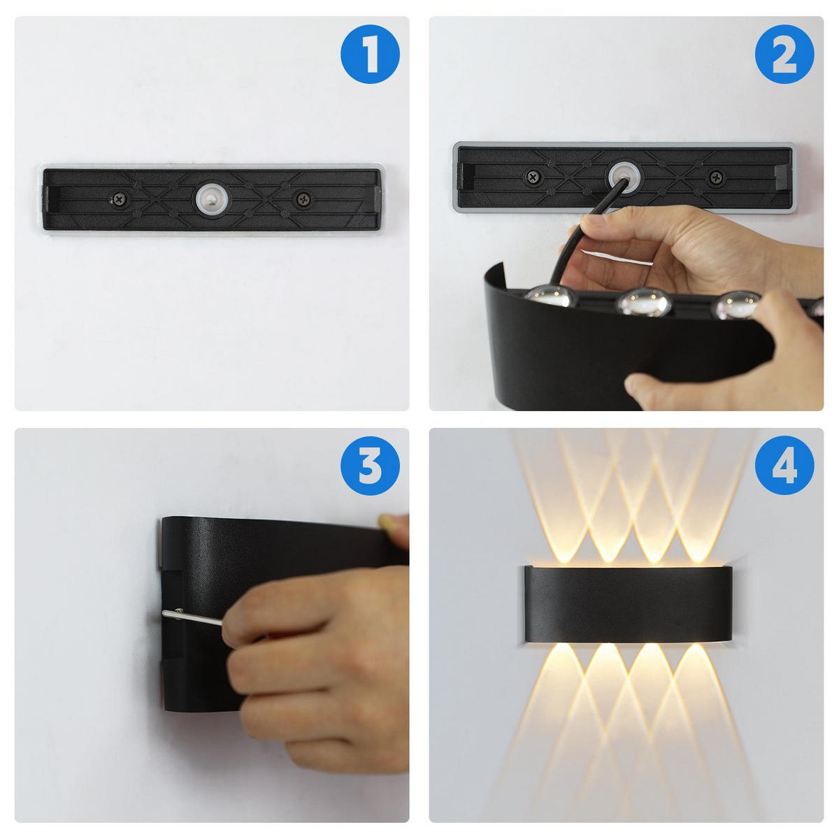 LED WANDLEUCHTE Herz 2er-Set - Schwarz, Metall (5/8/22cm) - Nettlife
