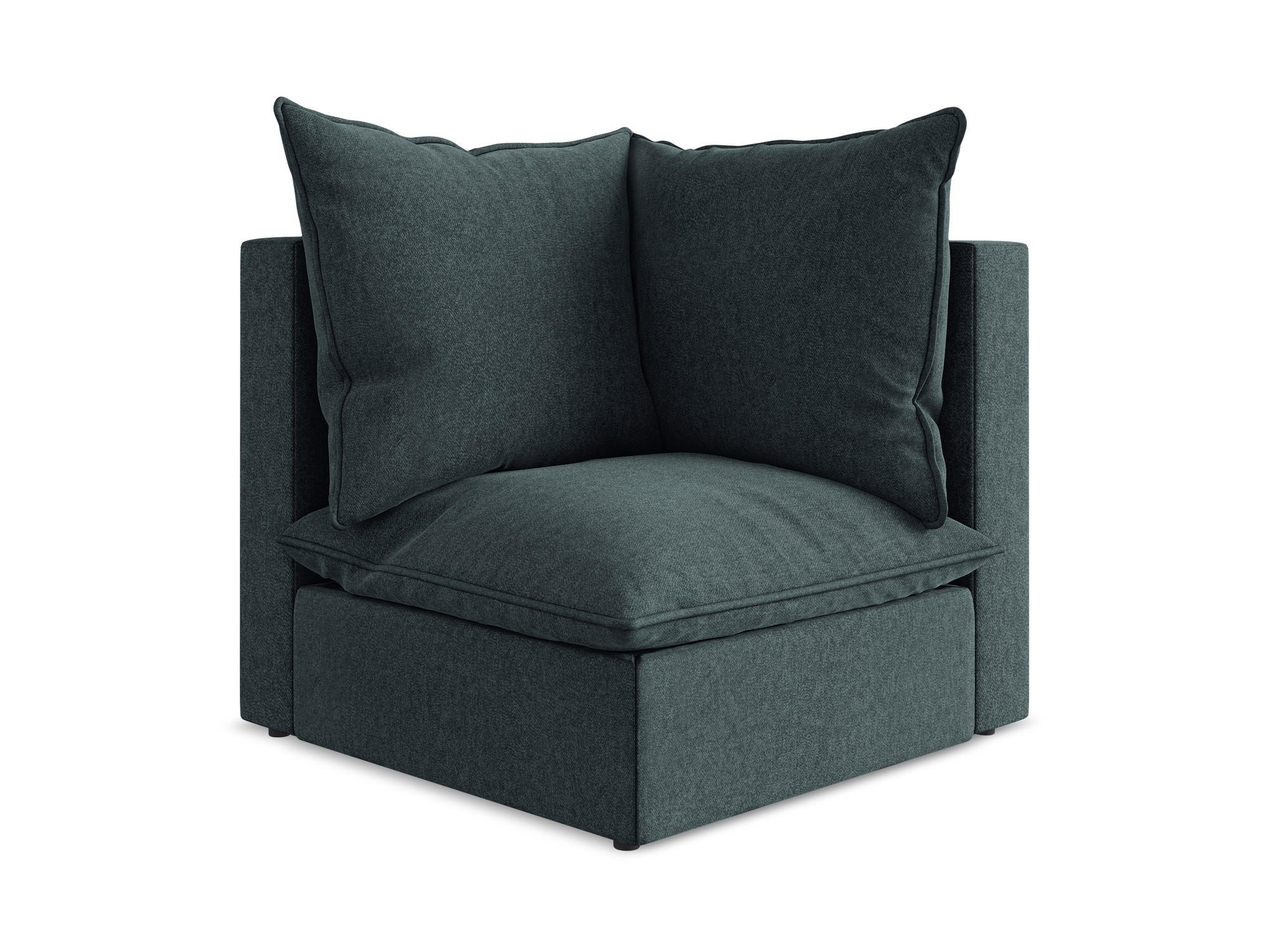 SOFAELEMENT Samt Stoff Blau - Blaugrau/Schwarz, Holzwerkstoff/Kunststoff (90/77/90cm) - Makamii