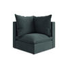 SOFAELEMENT Samt Stoff Blau - Blaugrau/Schwarz, Holzwerkstoff/Kunststoff (90/77/90cm) - Makamii