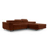 ECKSOFA L Form Arborio Ziegelrot 280/203/90 cm Rechts mit Schlaffunktion - Schwarz/Orange, Textil/Metall (280/203cm) - AX Living