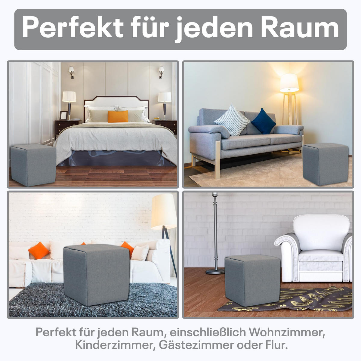 SITZWÜRFEL / Siège Pouf - Gris Foncé, 40X40X40 Cm, Assise Rembourrée, Confortable Pour Salon, Chambre Ou Bureau - Grau, Textil (41/41/40cm) - Best For Home