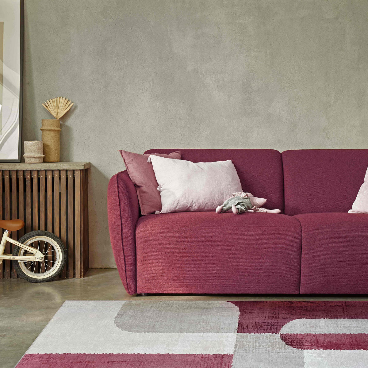 TEPPICH, Rosa - Pink, Textil (120/180cm) - Oviala