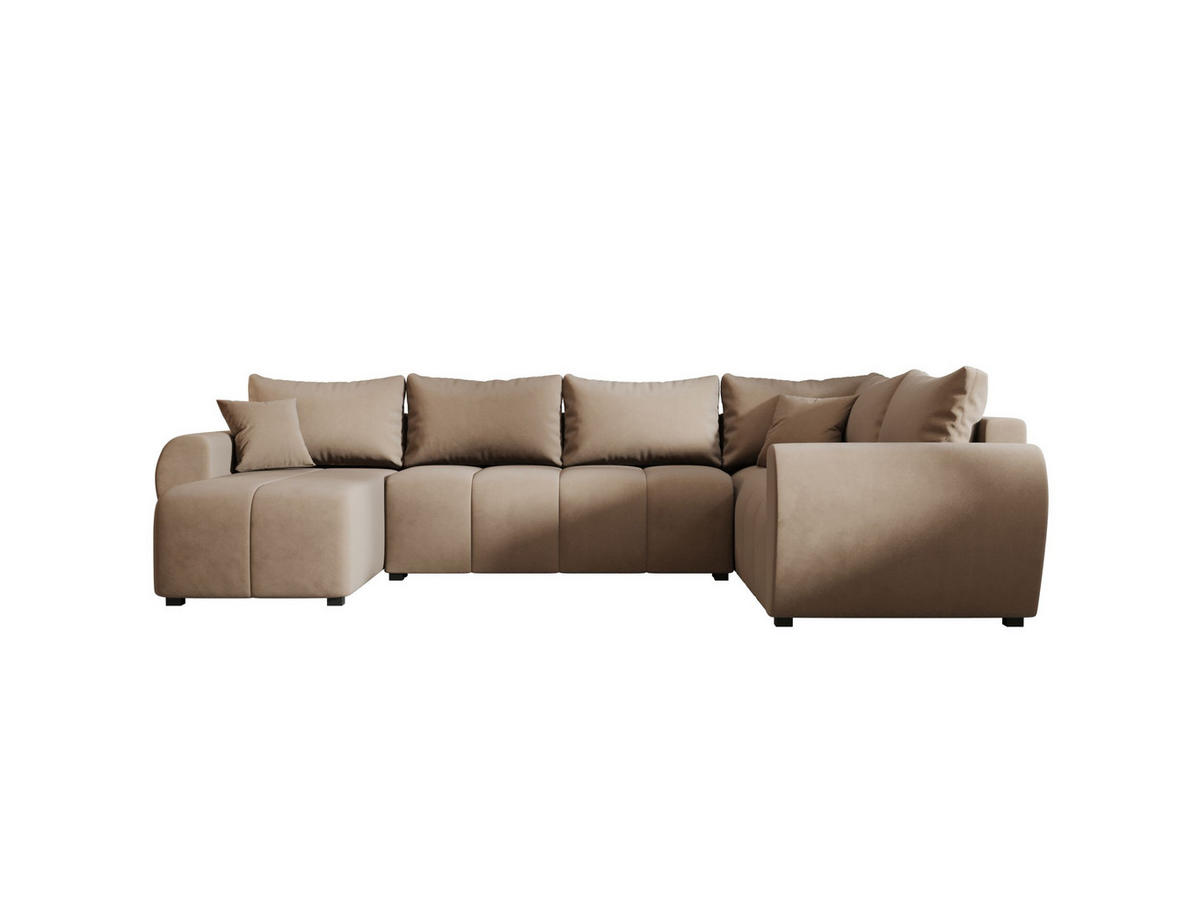 WOHNLANDSCHAFT MOLISA U PLUS Itaka 48 Rechts mit Schlaffunktion - Braun, Textil (303/82/208cm) - Bedante