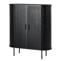 HIGHBOARD - MDF / Metall - Eiche - Eichefarben/Schwarz, Holzwerkstoff/Metall (100/118/40cm) - home24
