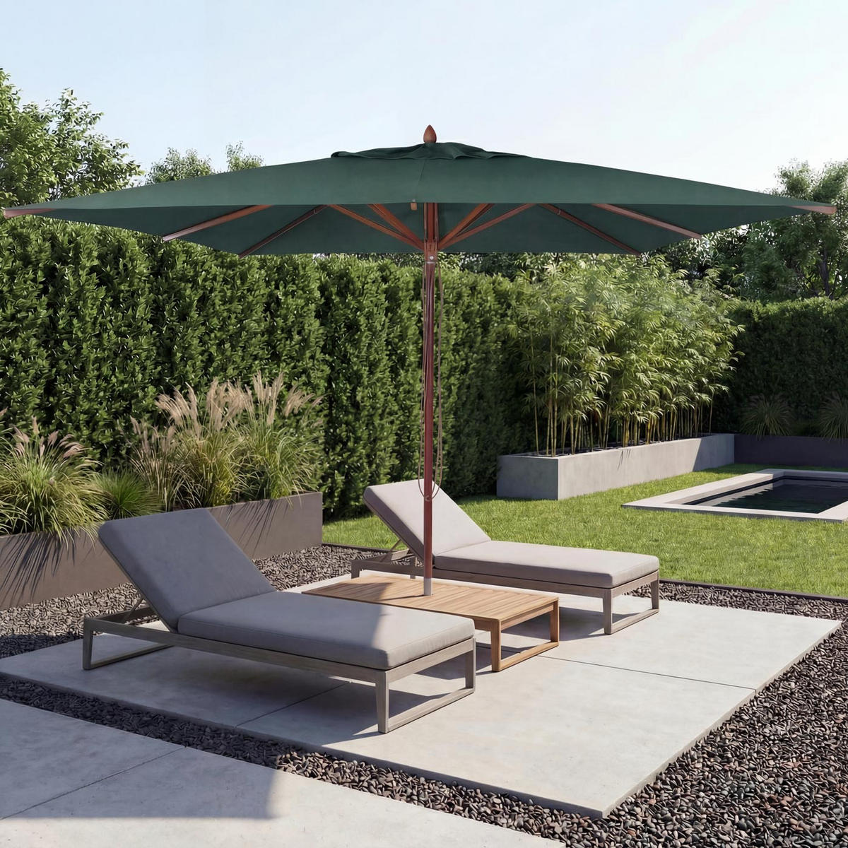 SCHIRMBEZUG C57B Dunkelgrün - Dunkelgrün, Textil (300/300cm) - MCW