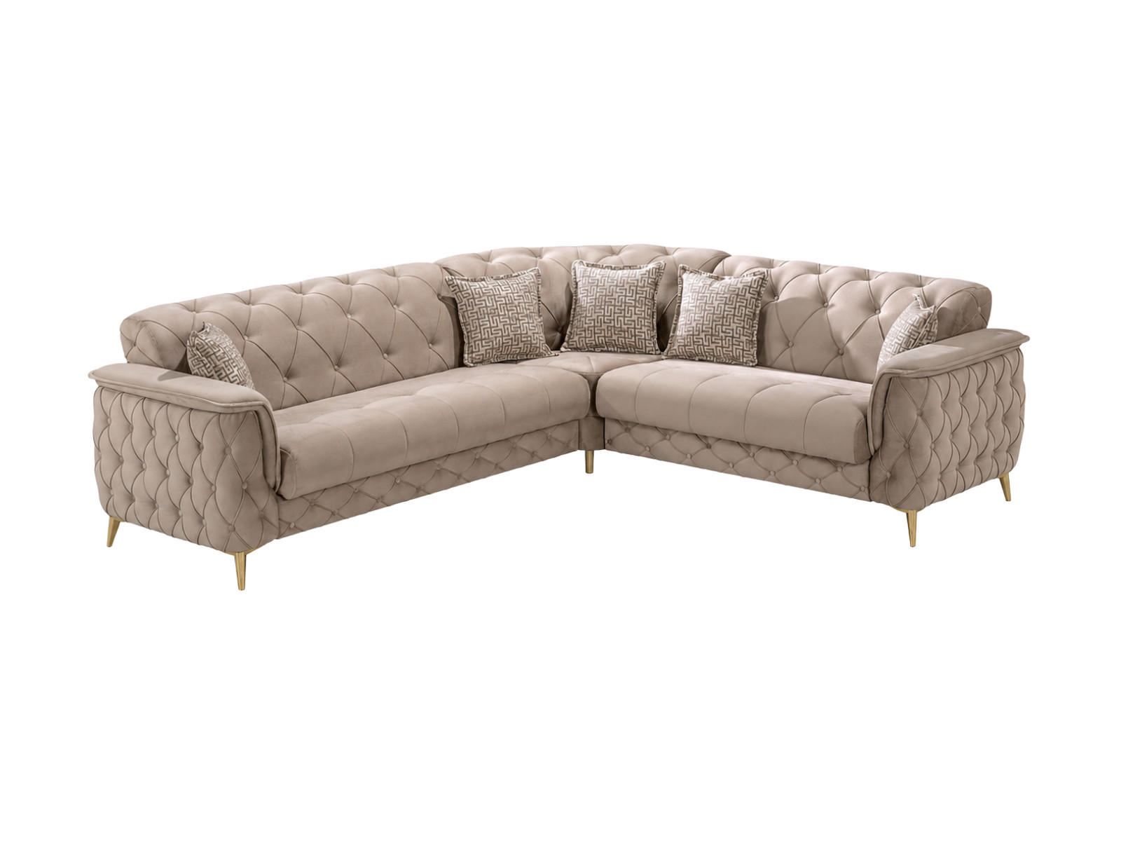 Villa Möbel Eckschlafsofa Beige 315x245 cm