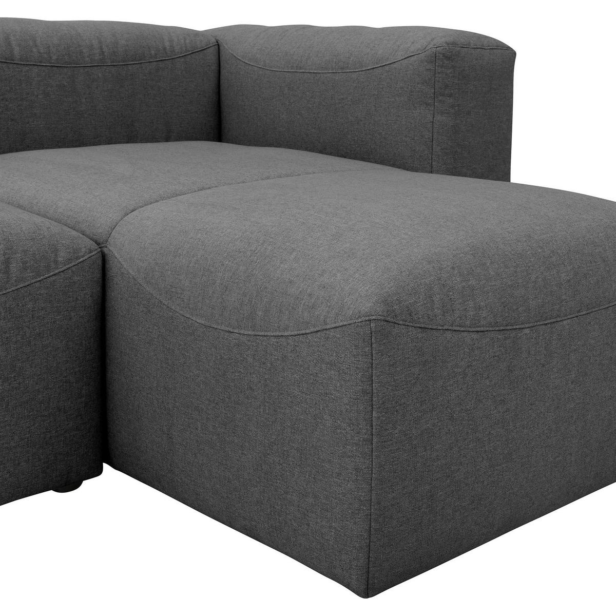 ECKSOFA mit Hocker links Kattrina Flachgewebe anthrazit - Anthrazit, Kunststoff (160/250cm) - 58aufmkessel