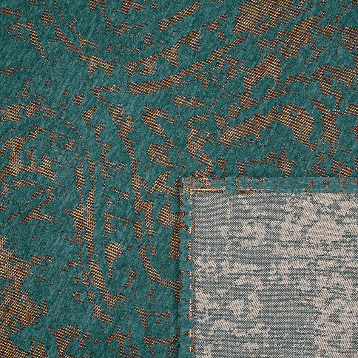 TEPPICH Kurzflor Vintage Wohnzimmer schmutzabweisend Türkis Rechteckig 160x230 - Blau, Textil (160/230cm) - KADIMA DESIGN