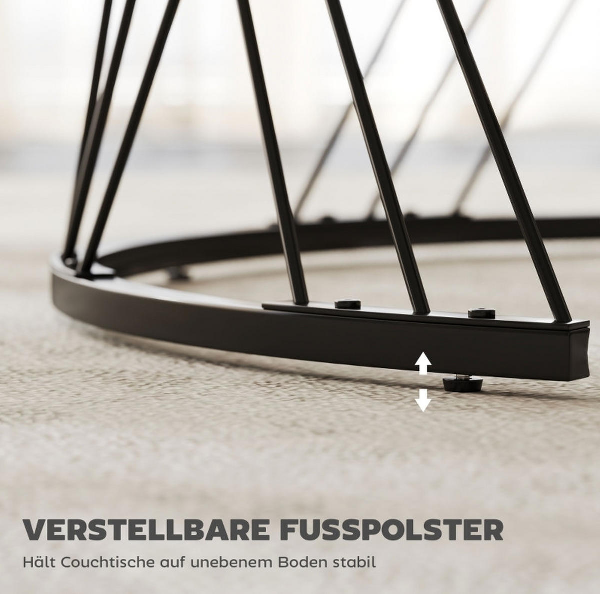 COUCHTISCH-SET 70/70/46,5 cm und 44,5/44,5/39 cm ineinanderstellbar in Marmoroptik mit Metallgestell, Weiß - Weiß, Holzwerkstoff (70/70/46.5cm) - Redom