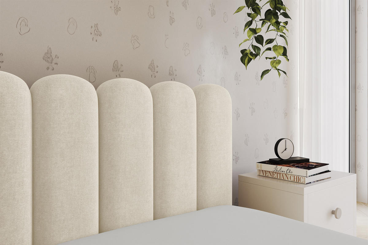 EINZELLBETT Jugendbett mit Bettkasten und Matratze H3/H4, Links - HUGY 100x200 Beige - Beige, Holzwerkstoff/Textil (100/200cm) - ALTDECOR