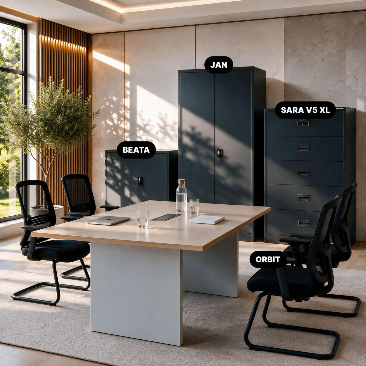AKTENSCHRANK aus Metall SARA XL V5 162x90x60 cm - Anthrazit, Metall (90/162/60cm) - Jan Nowak