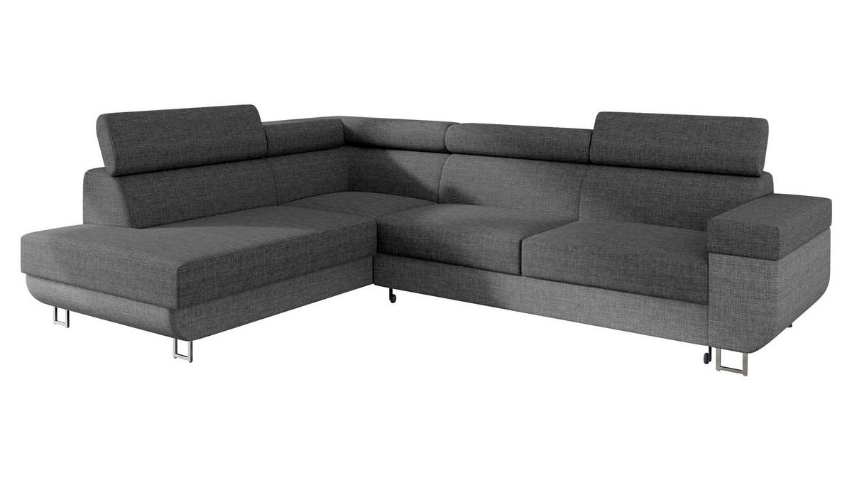 ECKSOFA Fonti, Seite: Links - Dunkelgrau, Holz/Textil (253/188cm) - MIRJAN24