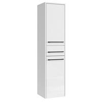 BADEZIMMERSCHRANK Florence mit 2 Türen Weiß Hochglanz - 30 x 35 x 130 cm - Weiß, Holz (30/130/35cm) - Badplaats