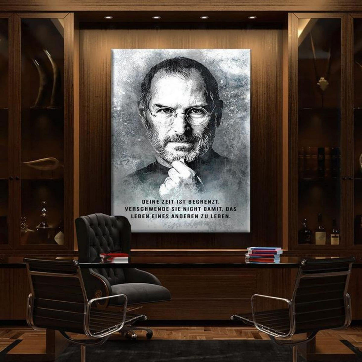 WANDBILD XXL "Lebe Dein Leben!" - 80 x 120cm - Weiß, Textil (80/120cm) - Hustling Sharks