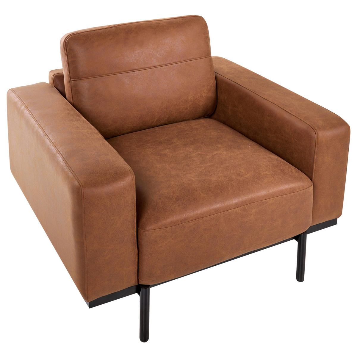 SESSEL Kunstleder Braun Sovik - Braun, Kunststoff/Metall (95/72/87cm) - Beliani