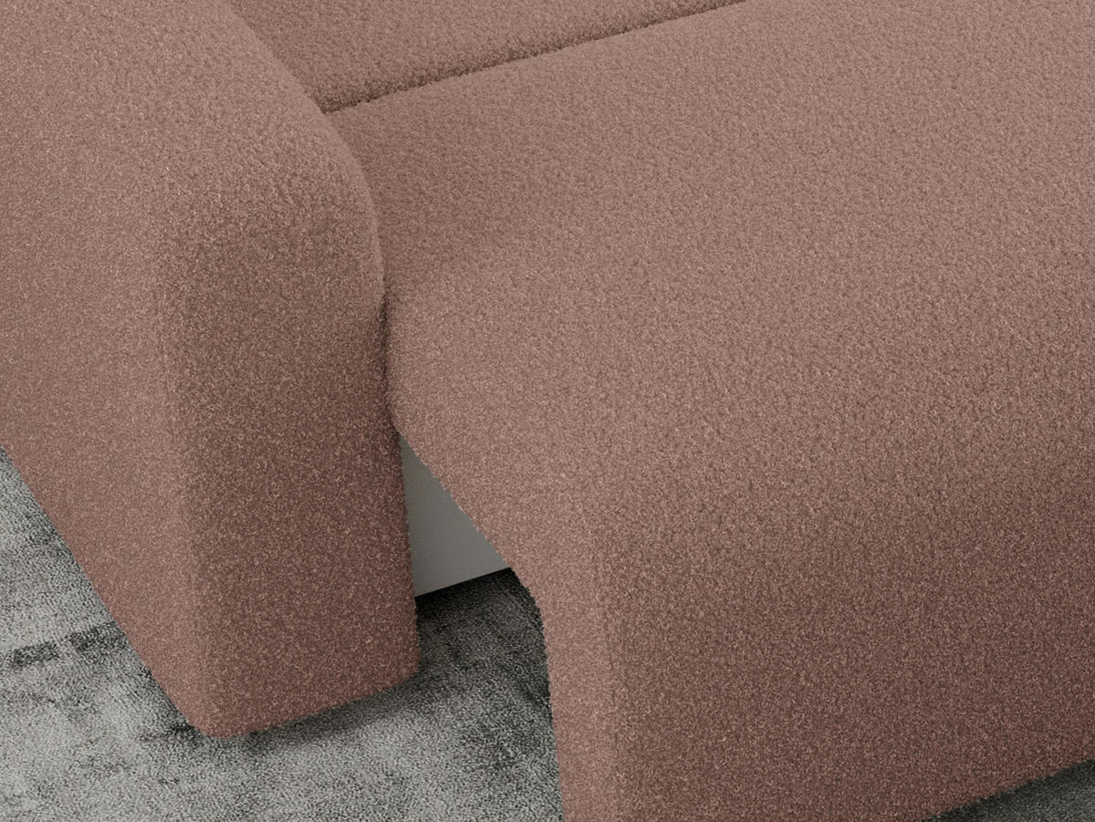 ECKSOFA ARGOS Rosa Boucle - Schwarz/Rosa, Kunststoff/Textil (245/150cm) - MKS