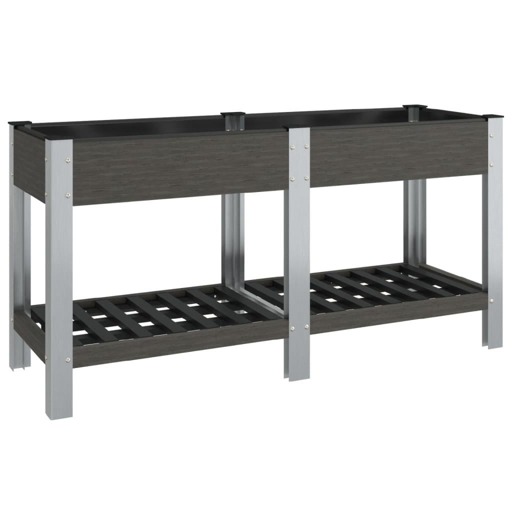 furnicato Garten-Hochbeet Grau 50x75x175 cm