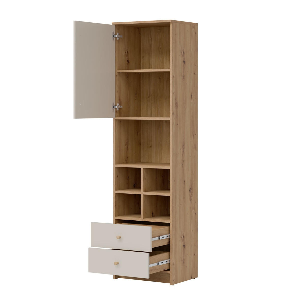 JUGENDZIMMER Trey Set A - 5-teilig - Kaschmir/Eichefarben, Holz/Holzwerkstoff (82/188/82cm) - QMM TraumMöbel