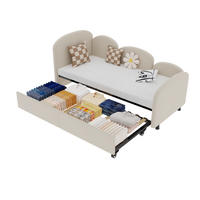 POLSTERBETT 90/200 cm Beige aus Samt und Eisen mit Schublade - Beige, Textil (90/200cm) - OKMYHOME