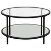 COUCHTISCH Glas/Metall schwarz 70 cm Birney - Transparent/Schwarz, Glas (70/70/40cm) - Beliani