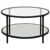 COUCHTISCH Glas/Metall schwarz 70 cm Birney - Transparent/Schwarz, Glas (70/70/40cm) - Beliani