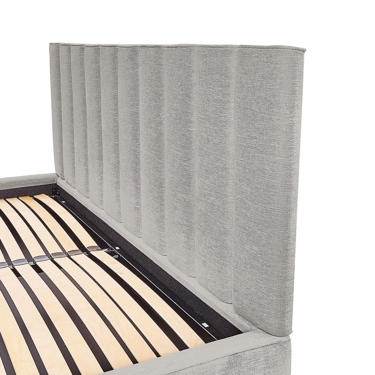 POLSTERBETT - Hellgrau, Textil (200/200cm) - home24