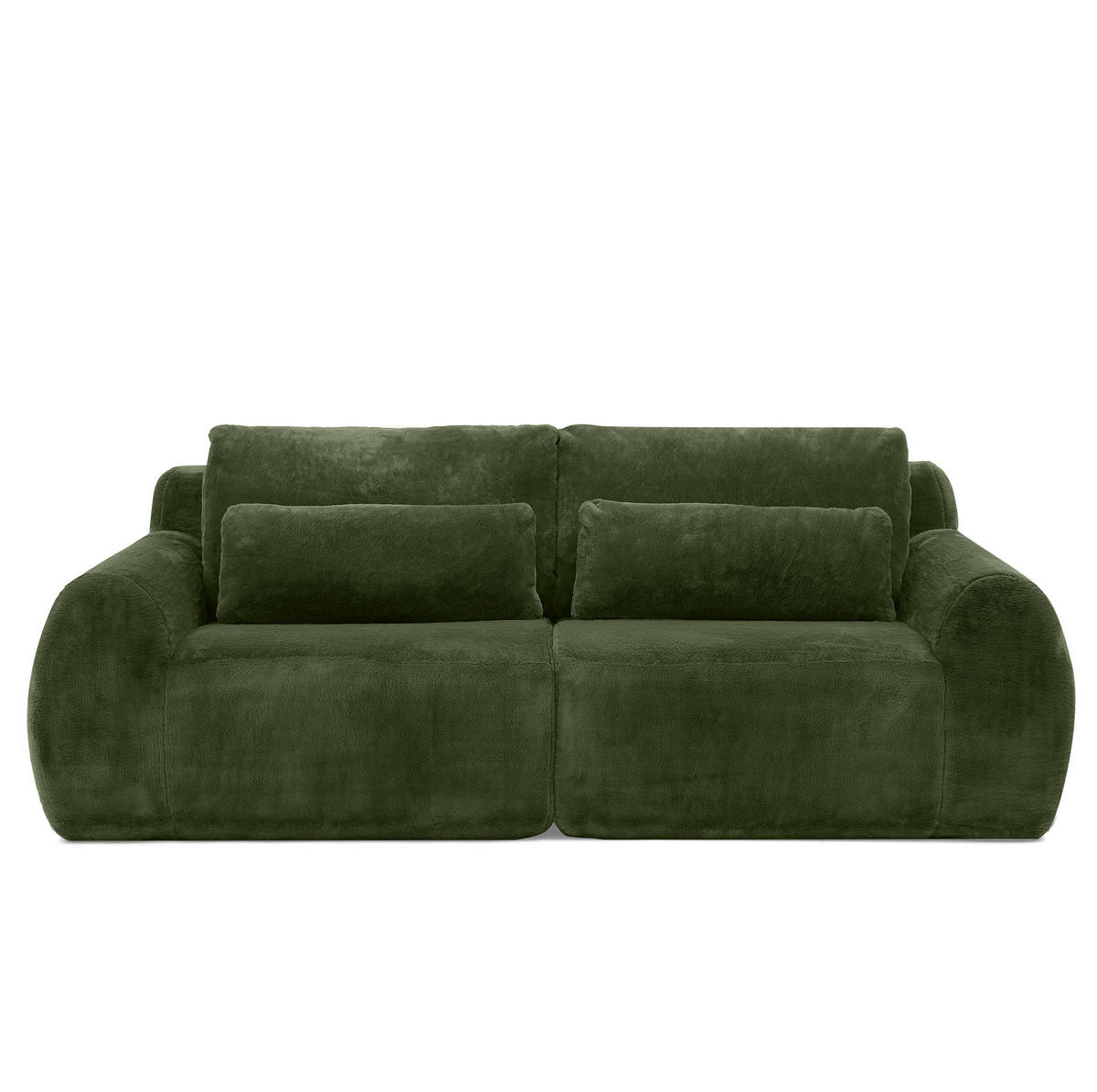 SOFA mit USB-Anschluss 2-Sitzer Green - Grün, Kunststoff (208/81/101cm) - Meubliv