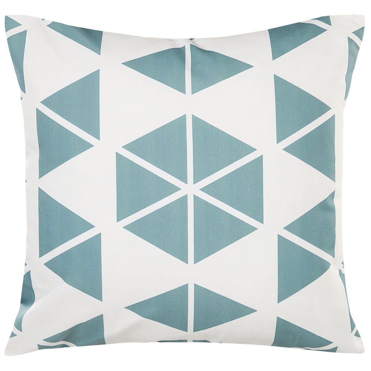 GARTENKISSEN 2er-Set Dreiecksmuster weiß/blau 45/45 cm Rigosa - Hellblau, Textil (45/45cm) - Beliani