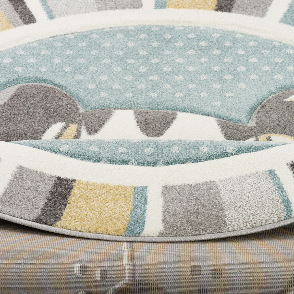 KINDER TEPPICH MAUI KIDS HUND RUND - Blau, Textil (160/160cm) - Pergamon