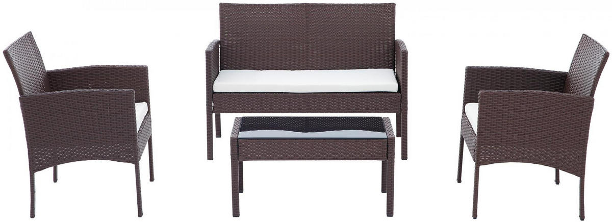 GARTENSITZGRUPPE Metall Braun (4-teilig) - Braun, Metall - CLP