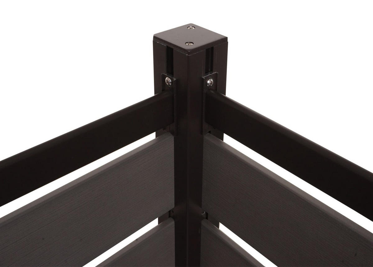 MÜLLTONNEN-ZAUN Alu 130x110x6cm Basis Grau - Grau, Metall (110/130/6cm) - PROREGAL