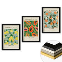WANDBILDER 3er-Set - 20x30 cm Schwarzer Rahmen - Fruchtposter Zitronen Papayas - Schwarz, Kunststoff (20/30cm) - ArtPrintCave
