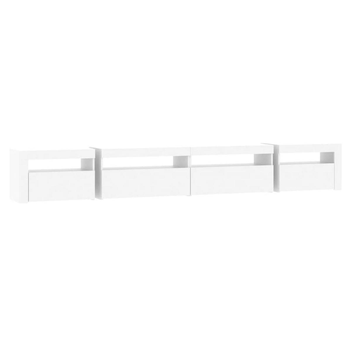 TV-SCHRANK Mit Led-Leuchten Weiss 270/35/40 Cm - Weiß, Holzwerkstoff (270/40/35cm) - vidaXL