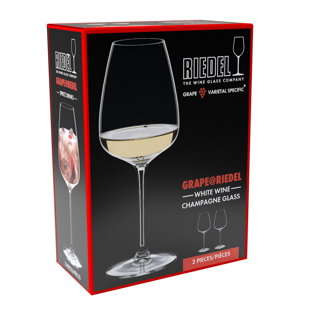 WEISSWEIN / CHAMPAGNERGLAS / SPRITZ DRINK Grape transparent 550 ml 2er Set - Transparent, Glas (0.55L) - Riedel
