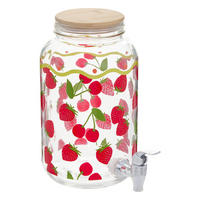 GETRÄNKESPENDER Fruity Erdbeere 4 l 15/15/25,6 cm - Transparent, Glas (15/15cm) - Secret de Gourmet