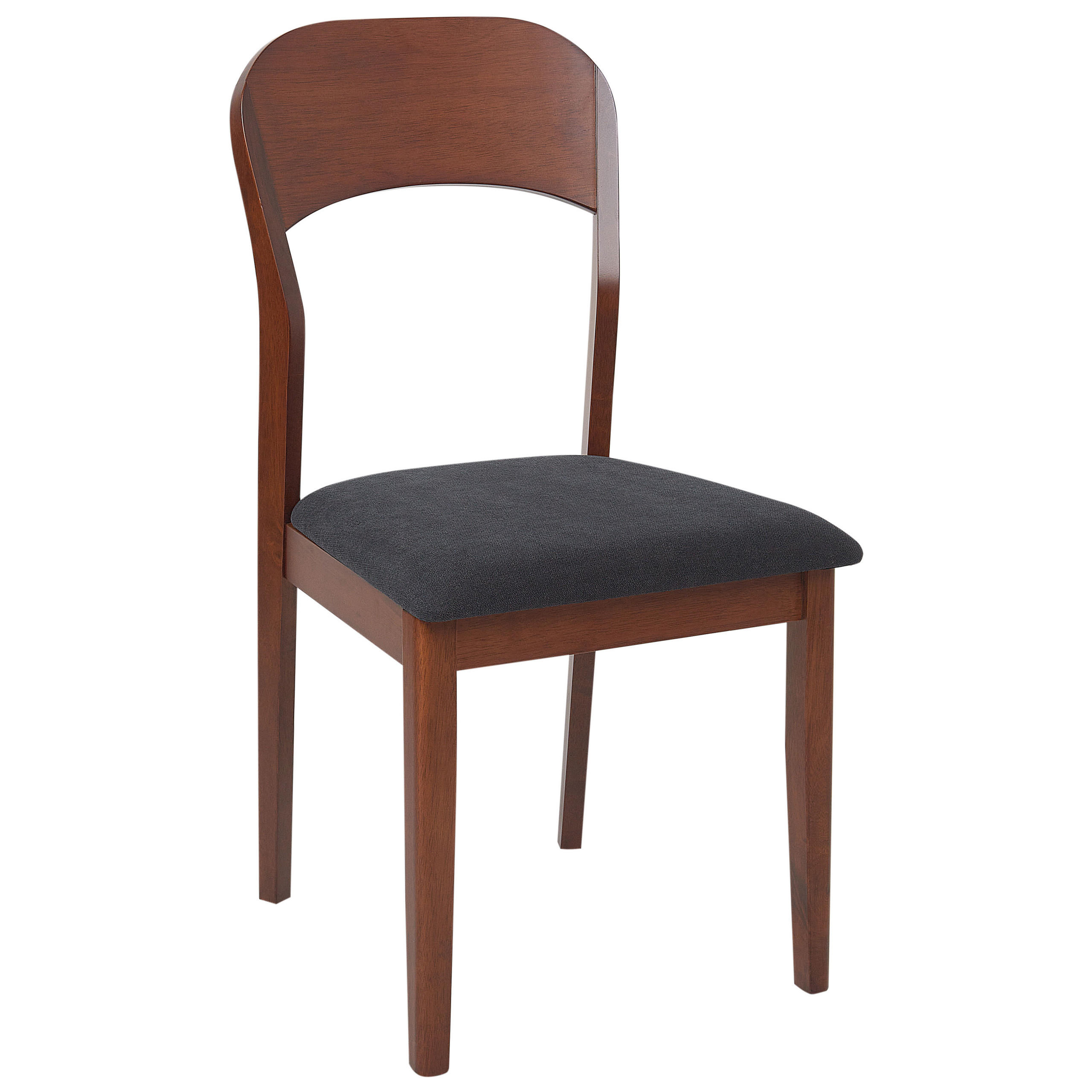ESSZIMMERSTUHL 2er-Set Dunkler Holzfarbton Alvin - Dunkelbraun/Schwarz, Holz (44/90/53cm) - Beliani