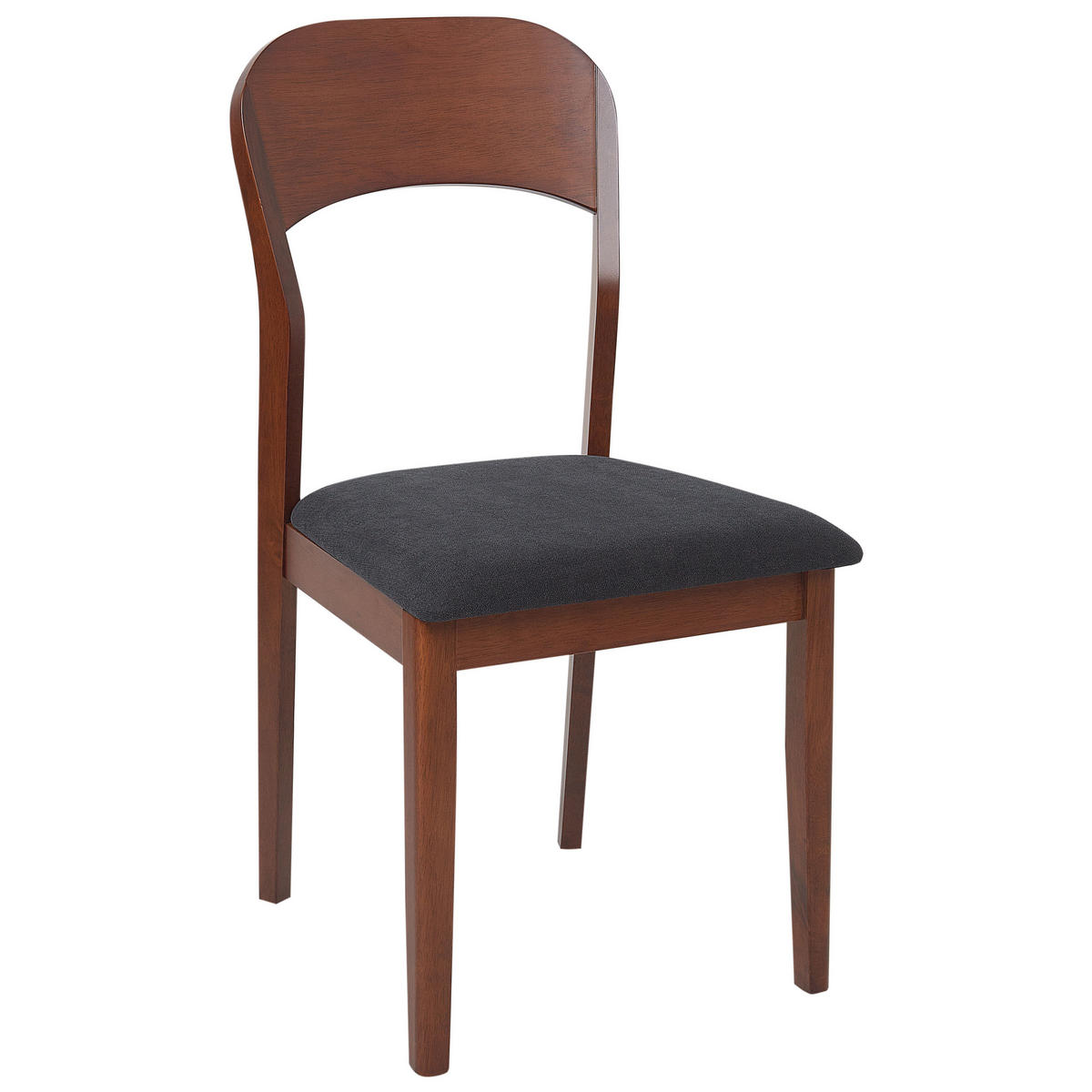 ESSZIMMERSTUHL 2er-Set Dunkler Holzfarbton Alvin - Dunkelbraun/Schwarz, Holz (44/90/53cm) - Beliani