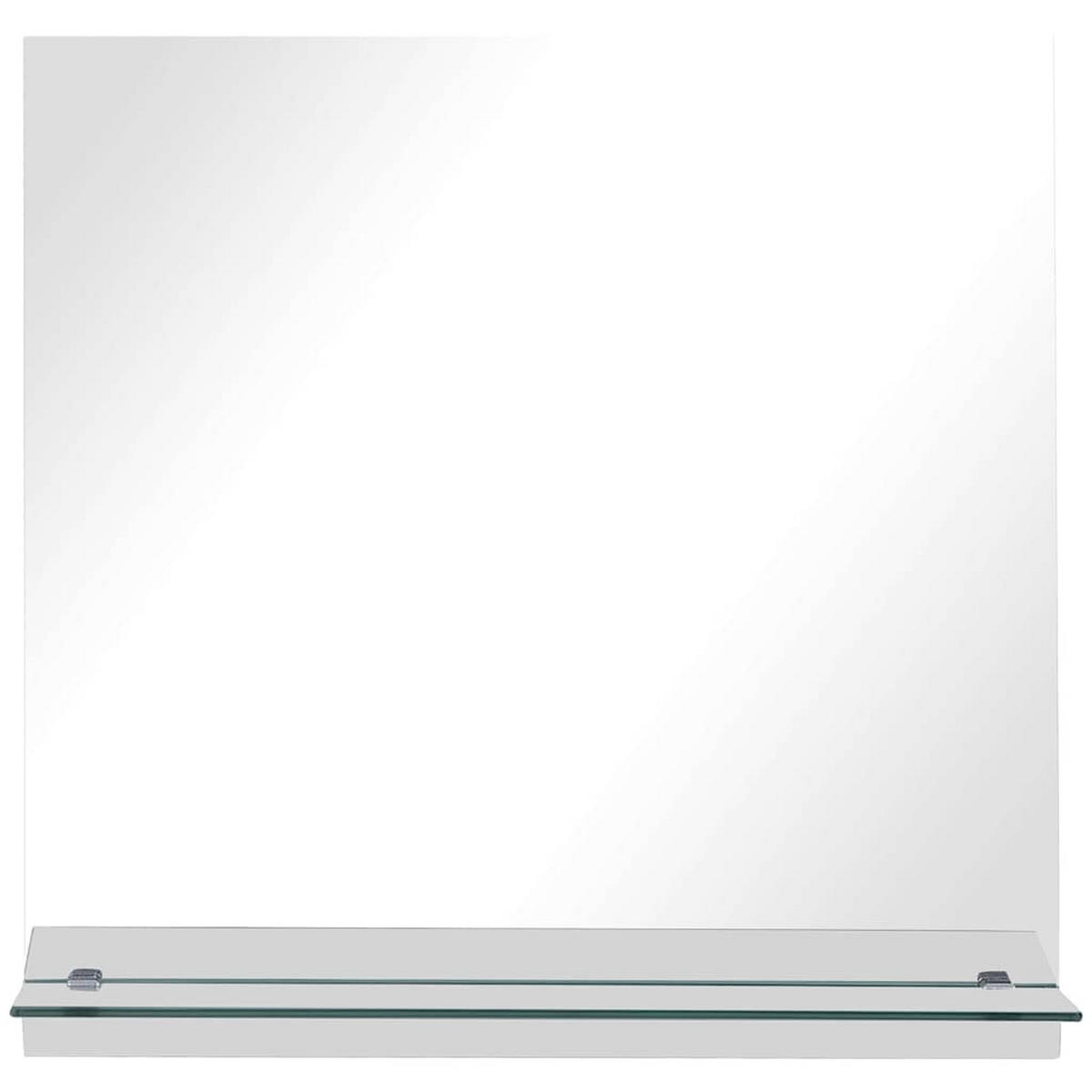 WANDSPIEGEL mit Regal 30x30 cm Hartglas - Silberfarben, Glas (30/30/30cm) - furnicato