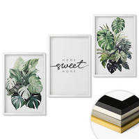 WANDBILDER 3er-Set - 40x60 cm Weißer Rahmen - Pflanzen mit der Aufschrift „Sweet Home“ - Weiß, Kunststoff (40/60cm) - ArtPrintCave