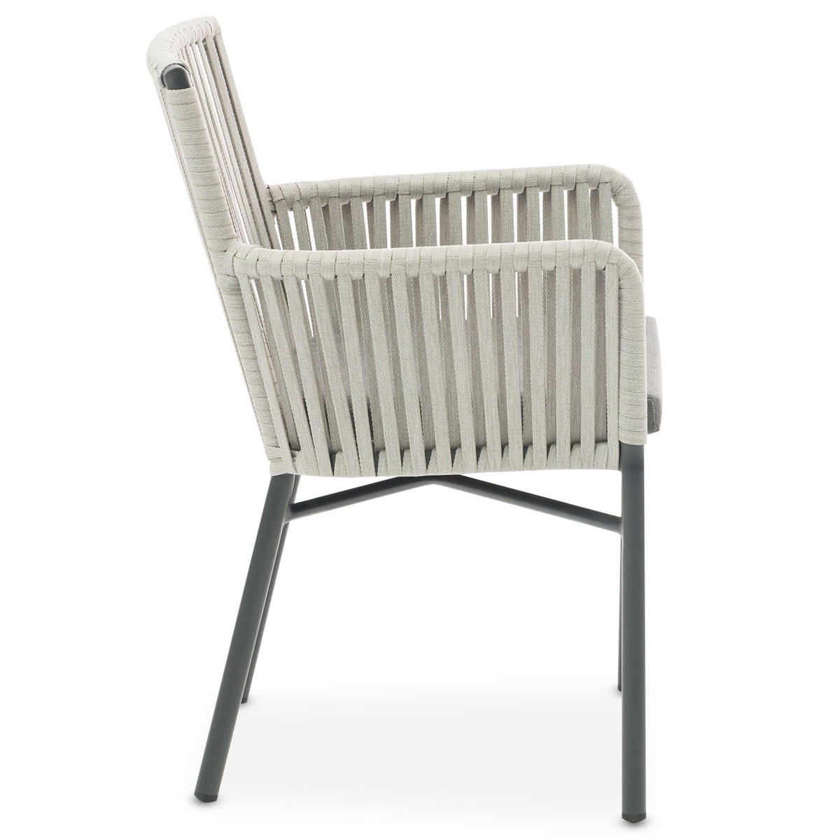 GARTENSTUHL AFUERA 6ER-SET - Grau, Textil/Metall (56/85/59cm) - IDIMEX