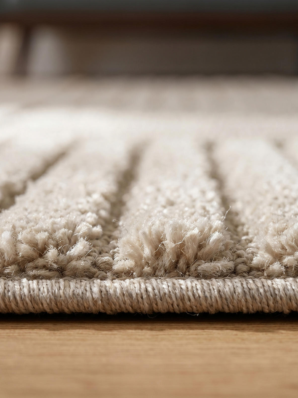 TEPPICH Hochflor RIGI in Beige, mit Cord-Streifen-Patchwork, 200 x 290 cm - Beige, Textil (200/290cm) - KADIMA DESIGN