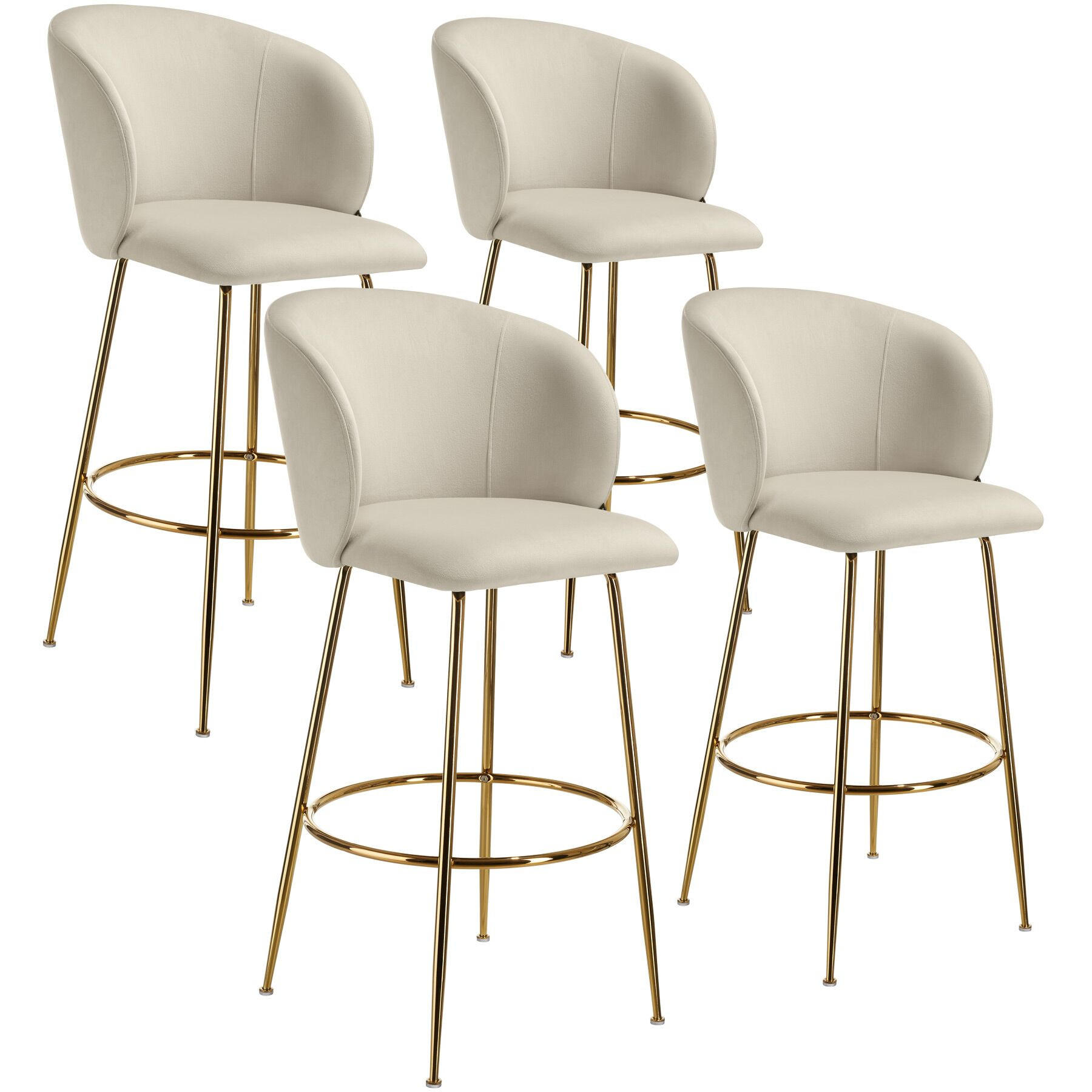BARSTUHL Luana,51 x 60 x 106 cm, Belastbarkeit 120 kg,creme/gold - Goldfarben/Creme, Kunststoff (51/106/60cm) - tectake