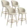 BARSTUHL Luana,51 x 60 x 106 cm, Belastbarkeit 120 kg,creme/gold - Goldfarben/Creme, Kunststoff (51/106/60cm) - tectake