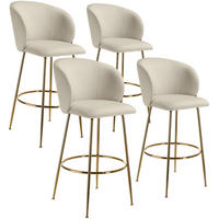 BARSTUHL Luana,51 x 60 x 106 cm, Belastbarkeit 120 kg,creme/gold - Goldfarben/Creme, Kunststoff/Textil (51/106/60cm) - tectake
