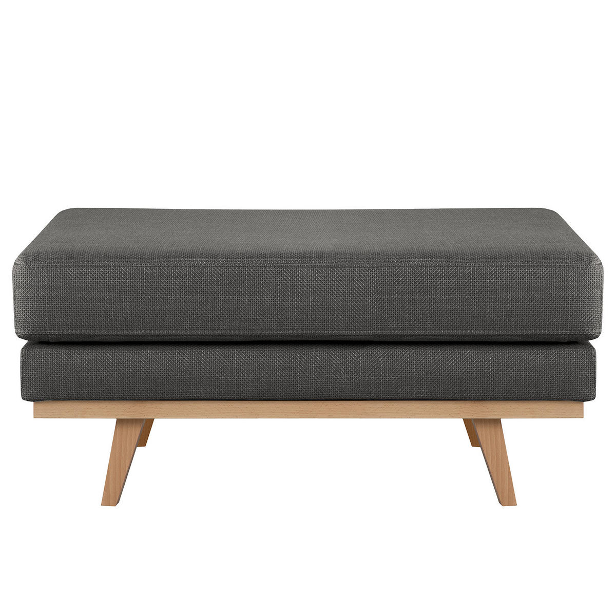 POLSTERHOCKER - Dunkelgrau/Buchefarben, Buchenholz/Textil (85/43/60cm) - home24