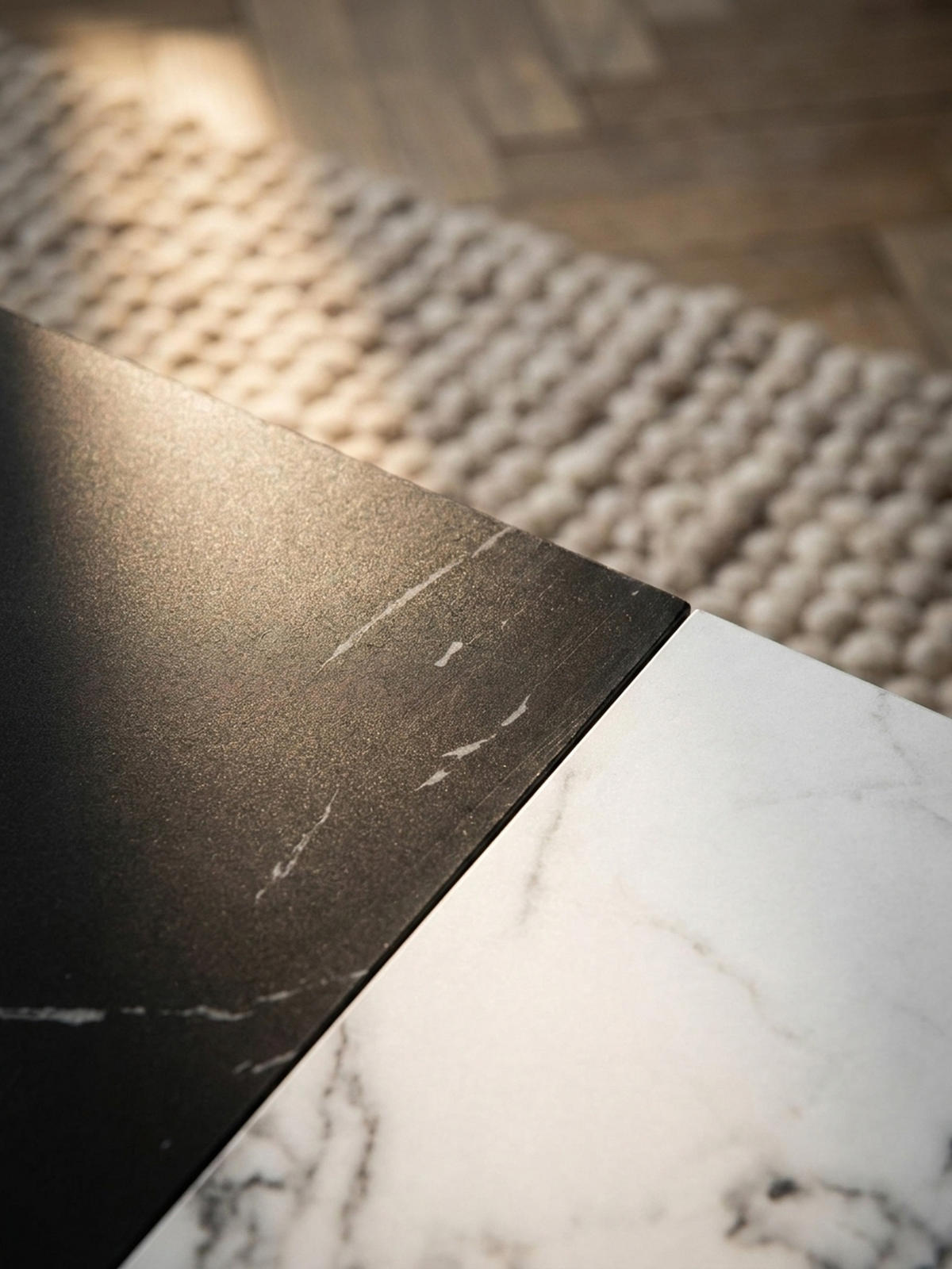 COUCHTISCH Weiß Schwarz Marmor-Optik 120x60x28 cm mit Schubladen und Stauraum - Schwarz/Weiß, Holzwerkstoff (60/120/28cm) - KADIMA DESIGN