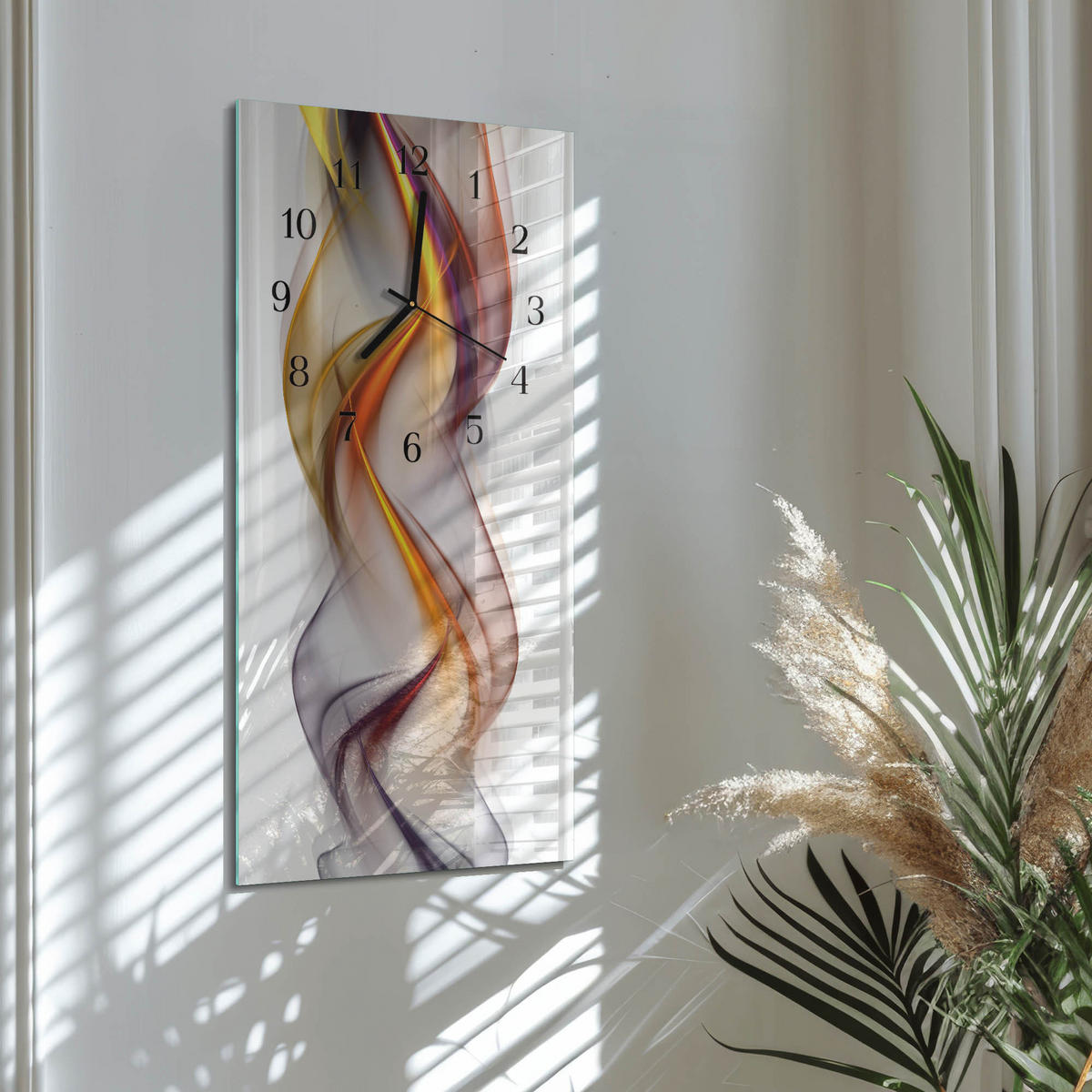 WANDUHR 30x60 cm - Graswasser - Multicolor, Glas (30/60/0.4cm) - TULUP